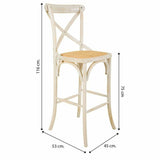 Stool Alexandra House Living White Rattan 53 x 116 x 45 cm-1