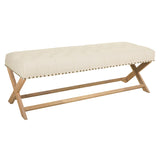 Bench Alexandra House Living Cream Rubber Wood 46 x 45 x 130 cm-0