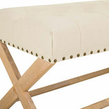 Bench Alexandra House Living Cream Rubber Wood 46 x 45 x 130 cm-3