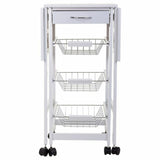 Kitchen Trolley Alexandra House Living White 37 x 79 x 91 cm-5