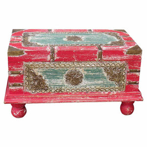 Chest Alexandra House Living Red Mango wood 28 x 27 x 50 cm Traditional style-0