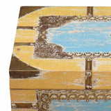 Chest Alexandra House Living Yellow Blue Mango wood 28 x 27 x 50 cm Traditional style-3