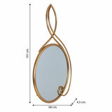 Wall mirror Alexandra House Living Gold Glass Iron MDF Wood 101 x 4 x 68 cm-1