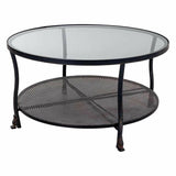 Centre Table Alexandra House Living Black Metal Glass 85 x 45 x 85 cm-0