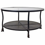 Centre Table Alexandra House Living Black Metal Glass 85 x 45 x 85 cm-4