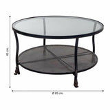 Centre Table Alexandra House Living Black Metal Glass 85 x 45 x 85 cm-1