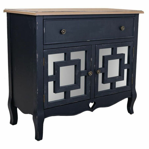 Hall Table with Drawers Alexandra House Living Black Glass Fir wood MDF Wood 36 x 72 x 83 cm-0