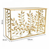 Hall Alexandra House Living Golden Metal Glass MDF Wood 40 x 80 x 120 cm-5