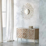 Wall mirror Alexandra House Living Golden 3 x 89 x 89 cm Circle-6