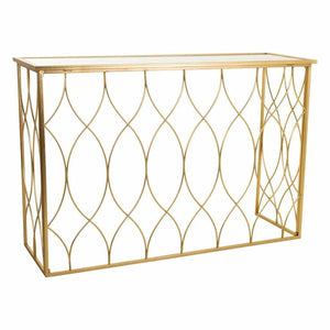 Hall Alexandra House Living Golden Metal Glass MDF Wood 40 x 80 x 120 cm-0