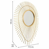 Wall mirror Alexandra House Living Golden Metal Glass 6 x 105 x 77 cm-4