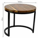 Centre Table Alexandra House Living Brown Iron Mango wood 38 x 65 x 38 cm-2