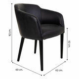 Armchair Alexandra House Living Black 60 x 82 x 62 cm-1