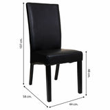 Dining Chair Alexandra House Living Black 48 x 102 x 49 cm-4