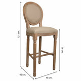 Stool Alexandra House Living Brown Canvas Rubber wood 42 x 121 x 48 cm-4