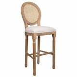 Stool Alexandra House Living Cream Rattan Rubber wood 42 x 121 x 48 cm-0