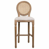 Stool Alexandra House Living Cream Rattan Rubber wood 42 x 121 x 48 cm-1