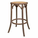 Stool Alexandra House Living Brown Rattan Rubber wood 38 x 75 x 38 cm-0