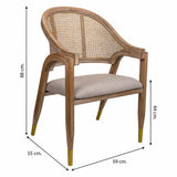 Dining Chair Alexandra House Living Cream 55 x 88 x 59 cm-5