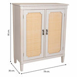 Hall Alexandra House Living White Rattan Fir wood MDF Wood 36 x 95 x 78 cm-3