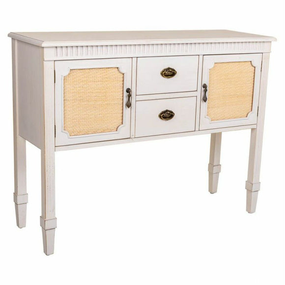 Sideboard Alexandra House Living White Rattan Fir wood 36 x 82 x 108 cm-0