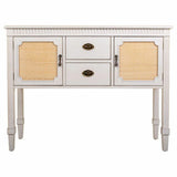 Sideboard Alexandra House Living White Rattan Fir wood 36 x 82 x 108 cm-6