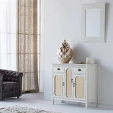 Sideboard Alexandra House Living White Rattan Fir wood 36 x 88 x 95 cm-8