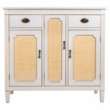 Sideboard Alexandra House Living White Rattan Fir wood 36 x 88 x 95 cm-6