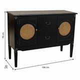 Sideboard Alexandra House Living Black Rattan Fir wood 40 x 78 x 106 cm-5