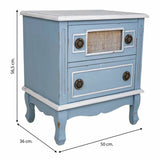 Nightstand Alexandra House Living Blue 36 x 56 x 50 cm-4