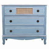 Chest of drawers Alexandra House Living Blue Rattan Fir wood MDF Wood 38 x 80 x 90 cm-6