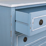 Chest of drawers Alexandra House Living Blue Rattan Fir wood MDF Wood 38 x 80 x 90 cm-3