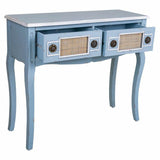 Hall Table with Drawers Alexandra House Living Blue Rattan Fir wood MDF Wood 33 x 77 x 90 cm-6