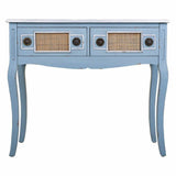 Hall Table with Drawers Alexandra House Living Blue Rattan Fir wood MDF Wood 33 x 77 x 90 cm-5