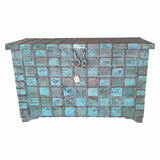 Chest Alexandra House Living Blue Iron Acacia Mango wood 46 x 86 x 130 cm-0