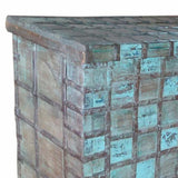 Chest Alexandra House Living Blue Iron Acacia Mango wood 46 x 86 x 130 cm-2