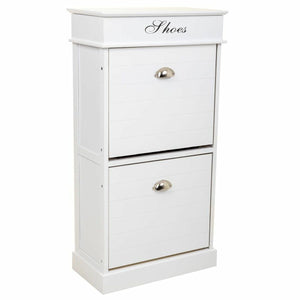 Shoe Rack Alexandra House Living White 28 x 98 x 50 cm 2 drawers-0