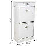 Shoe Rack Alexandra House Living White 28 x 98 x 50 cm 2 drawers-4