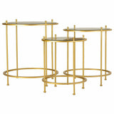 Set of 3 tables Alexandra House Living Gold 53 x 60 x 53 cm-7