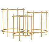 Set of 3 tables Alexandra House Living Gold 53 x 60 x 53 cm-7