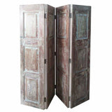 Folding screen Alexandra House Living Brown Acacia Mango wood 3 x 178 x 182 cm Traditional style-4