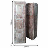 Folding screen Alexandra House Living Brown Acacia Mango wood 3 x 178 x 182 cm Traditional style-1