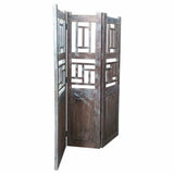 Folding screen Alexandra House Living Brown Acacia Mango wood 3 x 176 x 114 cm Traditional style-4