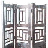 Folding screen Alexandra House Living Brown Acacia Mango wood 3 x 176 x 114 cm Traditional style-3