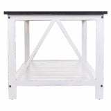 Centre Table Alexandra House Living White Paolownia wood MDF Wood 53 x 46 x 92 cm-6