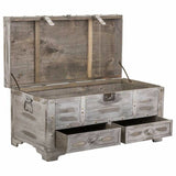 Chest Alexandra House Living Grey PVC Wood Metal 45 x 45 x 90 cm Estilo vintage-7