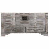 Chest Alexandra House Living Grey PVC Wood Metal 45 x 45 x 90 cm Estilo vintage-6