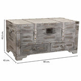 Chest Alexandra House Living Grey PVC Wood Metal 45 x 45 x 90 cm Estilo vintage-5