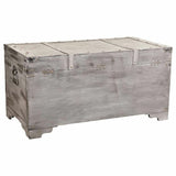 Chest Alexandra House Living Grey PVC Wood Metal 45 x 45 x 90 cm Estilo vintage-4