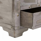 Chest Alexandra House Living Grey PVC Wood Metal 45 x 45 x 90 cm Estilo vintage-2